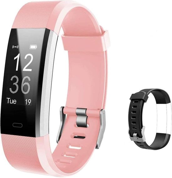 Lintelek Activity tracker ID115Plus HR Duo Pack Roze & Zwart