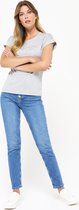 LOLALIZA T-shirt met glittertekst - Grijs - Maat S