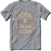 50 Jaar Legendarisch Gerijpt T-Shirt | Roest - Ivoor | Grappig Verjaardag Cadeau | Dames - Heren | - Donker Grijs - Gemaleerd - S