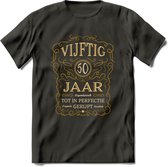 50 Jaar Legendarisch Gerijpt T-Shirt | Okergeel - Ivoor | Grappig Verjaardag Cadeau | Dames - Heren | - Donker Grijs - M