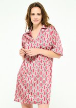 LOLALIZA Jurk met retro print en wijde mouwen - Rood - Maat 40