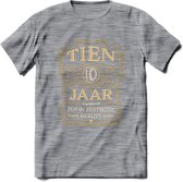 10 Jaar Legendarisch Gerijpt T-Shirt | Okergeel - Ivoor | Grappig Verjaardag Cadeau | Dames - Heren | - Donker Grijs - Gemaleerd - XXL