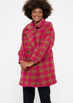 LOLALIZA Geblokte oversized jas - Roze - Maat XL