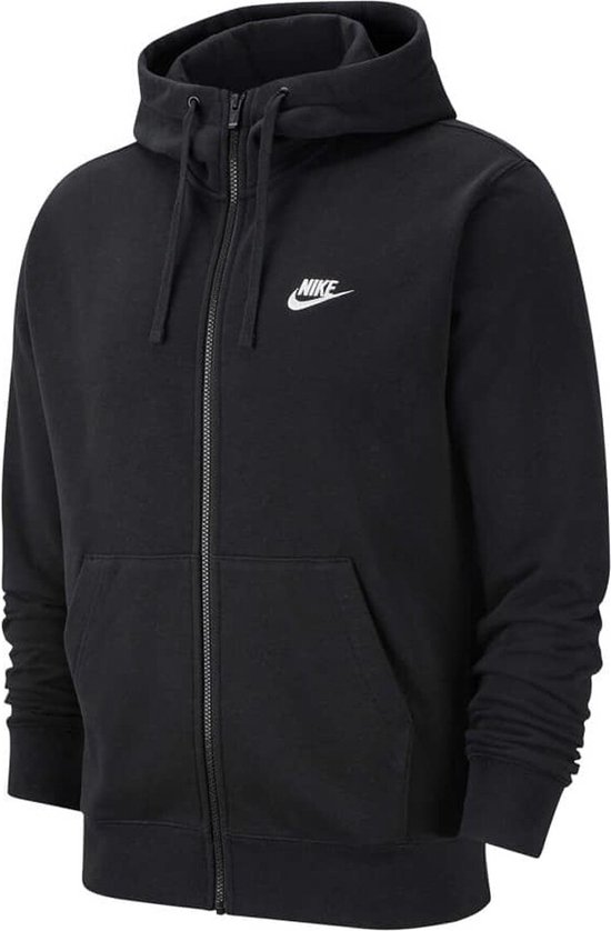 Veste de sport Homme Nike M Nsw Club Hoodie Fz Bb - Noir / Noir / (Blanc) - Taille L