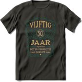 50 Jaar Legendarisch Gerijpt T-Shirt | Aqua - Ivoor | Grappig Verjaardag Cadeau | Dames - Heren | - Donker Grijs - XXL