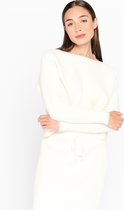 LOLALIZA Comfortabele trui met rib patroon - Wit - Maat XS