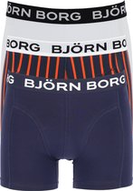 Björn Borg boxershorts Core (3-pack) - heren boxers normale lengte - blauw - wit en blauw met rood gestreept -  Maat: XL