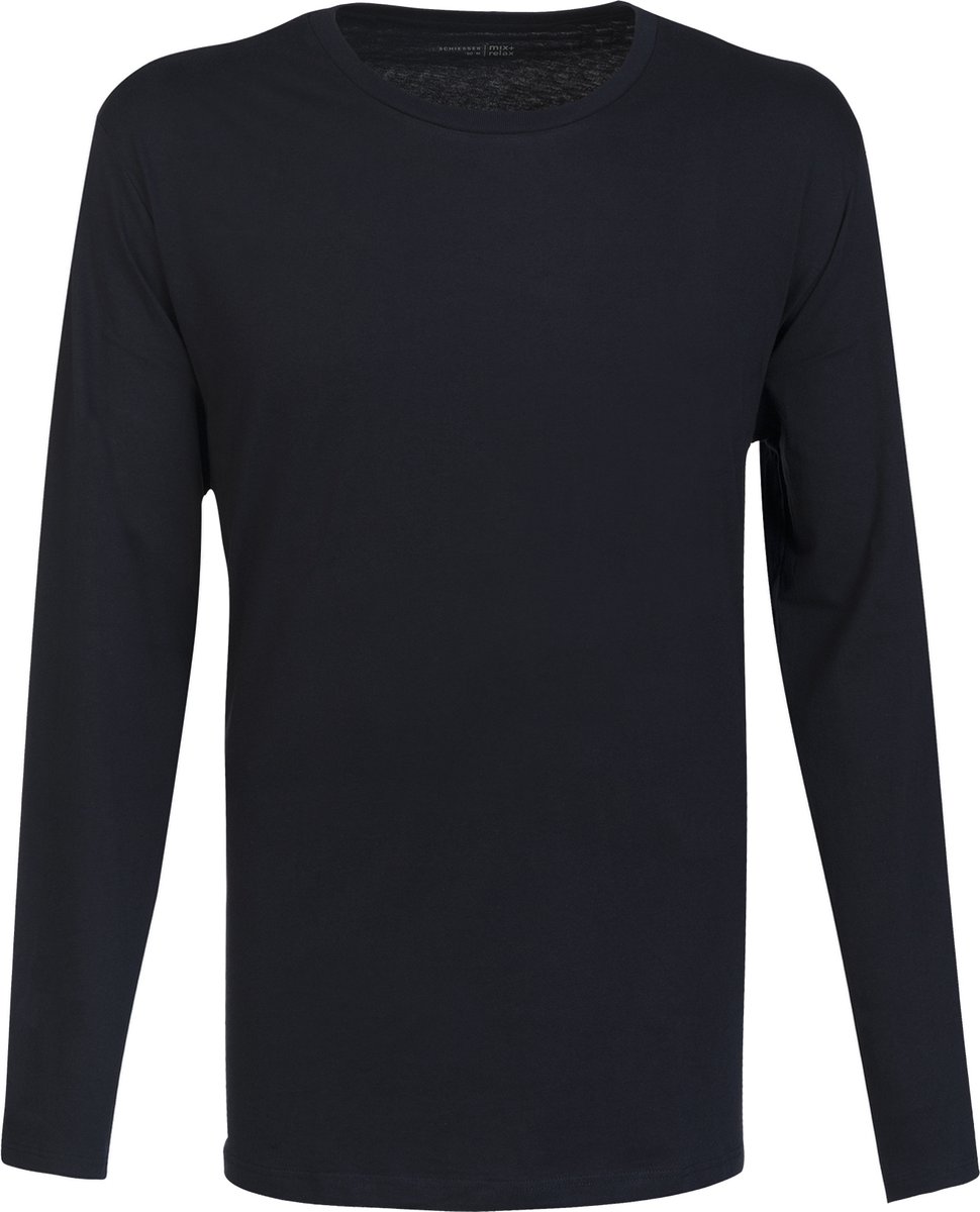 SCHIESSER Mix+Relax T-shirt - lange mouw O-hals - blauw