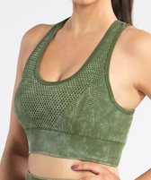 Fancylegs - Phoenix Sport BH Zonder Beugel - Shock Absorber Sport Beha - Sport Top Dames - Crop Top - BH - Groen maat S