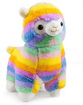Regenboog Lama knuffel 35 cm - Pluche knuffeldier