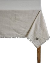 Tafelkleed in gevlekt katoen met franjes - HAND MADE