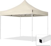 Tente de fête facile à monter 3x3m gazebo - sans parois latérales pavillon PES300 cadre en acier crème