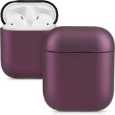 kwmobile hoes voor Apple Airpods 1 & 2 - Hardcover beschermhoes in bordeaux-violet - Voor oordopjes