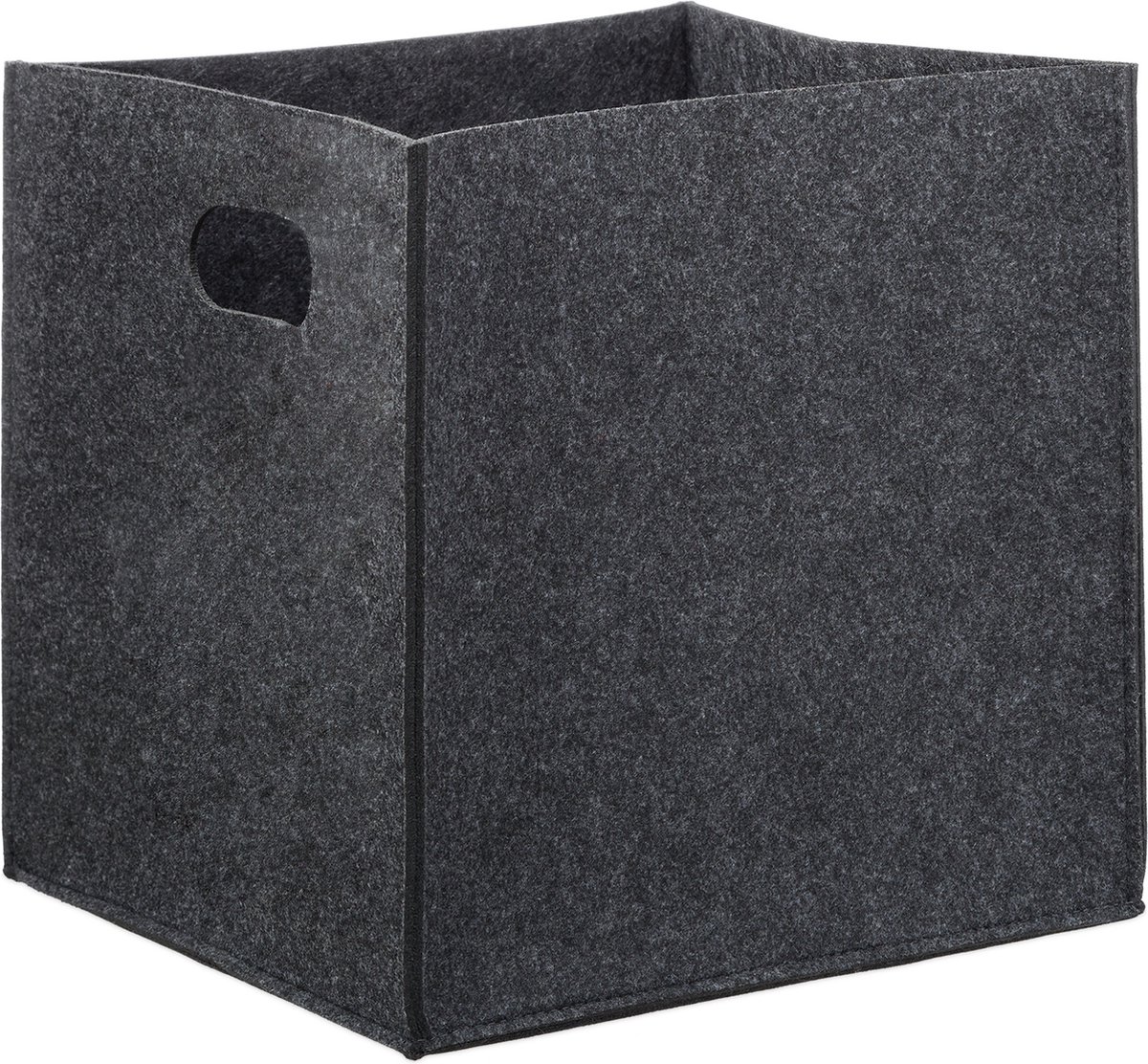 Relaxdays houtmand, metaal, HxBxD 40 x 38 x 48 cm, haardhout mand open