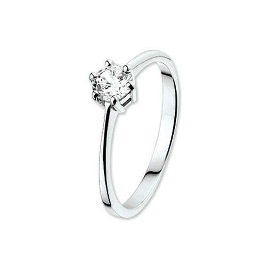 The Jewelry Collection Ring Zirkonia - Witgoud (14 Krt.)