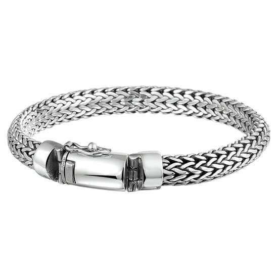 The Jewelry Collection Armband 8 mm 19 cm - Zilver Geoxideerd
