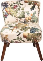 Fauteuil 51*61*77 cm Meerkleurig Hout, Textiel Rechthoek Bloemen Relax Stoel Binnen Fauteil Stoel