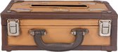 Tissuebox 24*15*9 cm Bruin Ijzer Rechthoek Koffer Tissuedoos Tissuehouder Zakdoekendoos