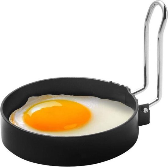 6 Stück Spiegeleiform Rund, Egg Ring Set Spiegelei Silikonform Eierkochring Omelettform Ölflaschenbürste