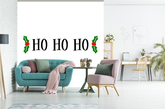 Papier peint - Papier peint photo peint Citation de Noël Ho ho ho - Largeur 280 cm x hauteur 280 cm