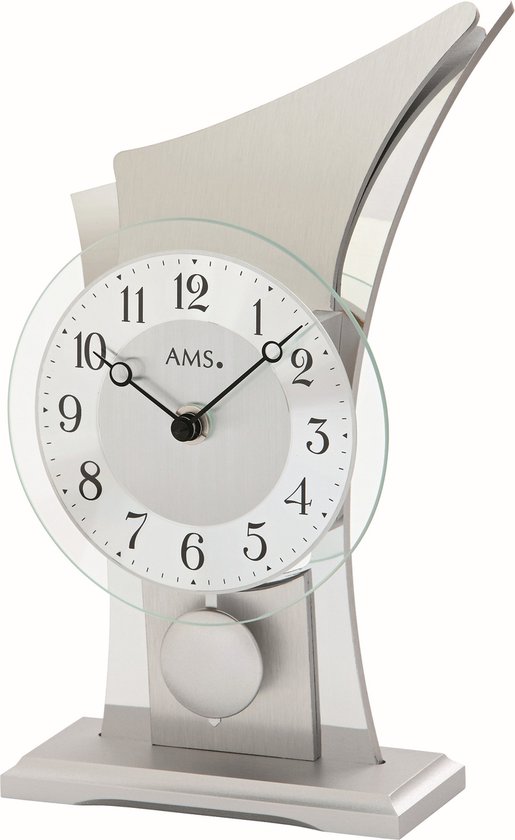 AMS - 1138 - Horloge de table - Glas - Argent