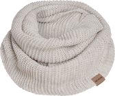 Knit Factory Jamie Gebreide Colsjaal - Ronde Sjaal - Nekwarmer - Wollen Sjaal - Beige colsjaal - Dames sjaal - Heren sjaal - Unisex - Beige - One Size