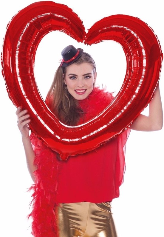 Set van 2x folie foto frames hart rood 80 x 70 cm - Valentijn decoratie