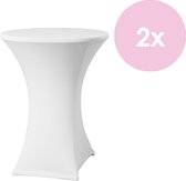 Statafelrok stretch Bistro - Ø80-85cm Wit - 2 stuks