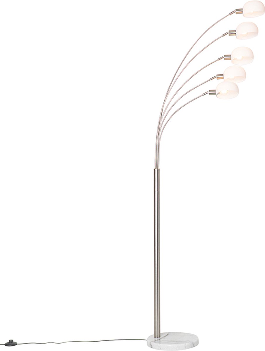 QAZQA sixties - LED Dimmable Lampadaire Design variateur inclus - 5 lumière  - H 1800 mm - Acier - Design - Éclairage