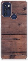 Leuk TPU Back Cover Motorola Moto G60s GSM Hoesje Customize Old Wood
