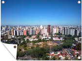 Muurdecoratie buiten Skyline downtown Curitiba in Brazilië - 160x120 cm - Tuindoek - Buitenposter