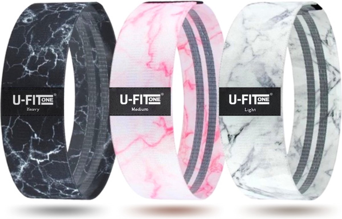 U Fit One Resistance band set - Weerstandsbanden - Booty Band - Yoga&Pilates - Fitness Elastiek set- Stretch band - Thuis sporten - Home Gym