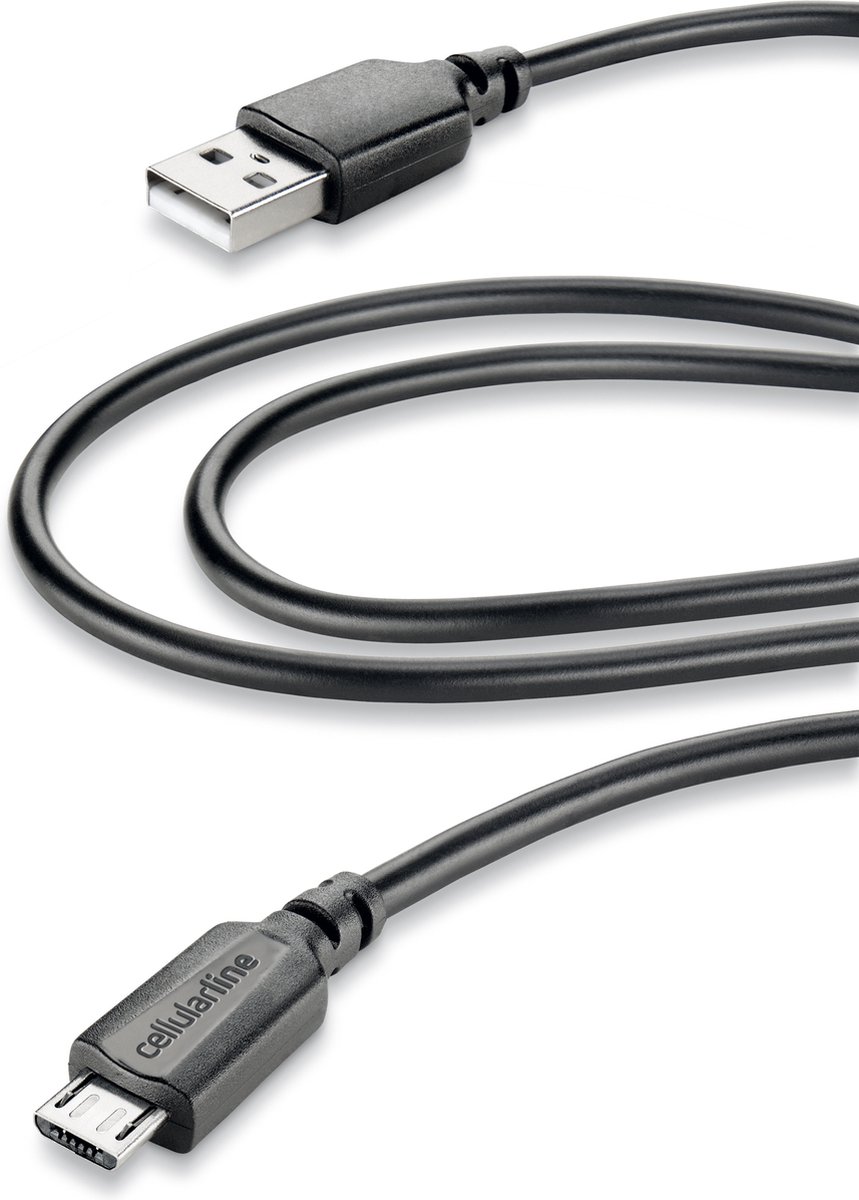 laad+datakabel micro USB 2m zwart