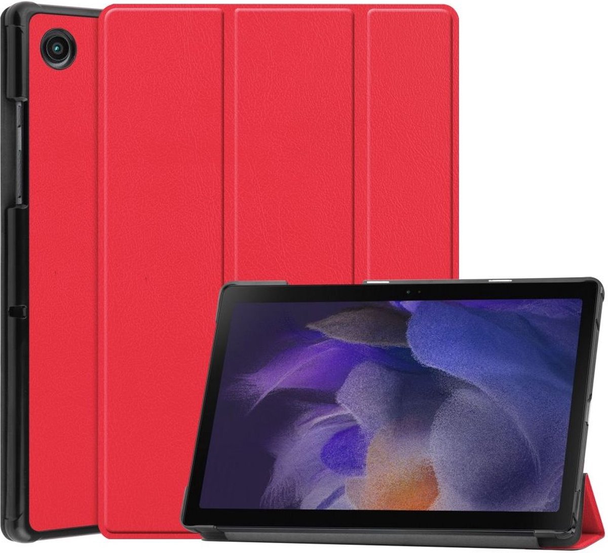 Tablet Hoes geschikt voor de Samsung Galaxy Tab A8 | Book Case met Standaard | Kunstlederen Beschermhoes | Tri-fold | Rood