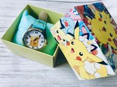 Pokemon horloge lichtblauw in cadeaudoosje