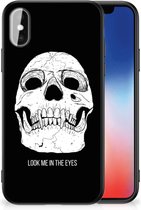 Telefoonhoesje Geschikt voor iPhoneX | Xs Silicone Case met Zwarte rand Skull Eyes