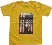 Jimi Hendrix - Peace Flag Kinder T-shirt - Kids tm 6 jaar - Geel