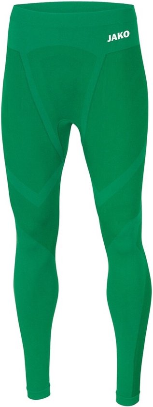 Collant de sport long vert Jako pour enfants avec logo JAKO sur la hanche.