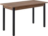 Eettafel - MDF & staal - Walnoot kleurig & zwart - Afmeting (LxBxH) 120 x 60 x 75 cm