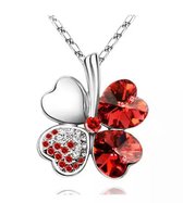 Akyol – ketting – collier – ketting met hanger – valentijn cadeau voor haar -klavertje 4 ketting -cadeau voor vriendin -kerst cadeau ketting – kettinkjes – 1 ketting  - klavertje v