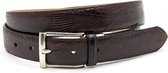 Gilmart Mooie klassieke donkerbruine heren riem - heren riem - 2.8 cm breed - Zwart - Echt Leer - Taille: 85cm - Totale lengte riem: 100cm