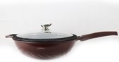 Platinum - Wok 32 CM met deksel - Bordeauxrood