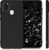 Siliconen Backcover Hoesje Samsung Galaxy A21s Zwart - Telefoonhoesje - Smartphonehoesje - Zonder Screen Protector