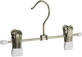 De Kledinghanger Gigant - 10 x Rok / broekhanger (baby) metaal verchroomd met anti-slip (wit) knijpers, 12 cm
