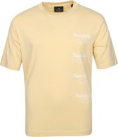 Scotch and Soda - T-Shirt Logo Patroon Geel - M - Regular-fit