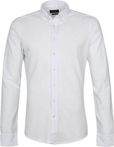 Profuomo - Overhemd Garment Dyed Button Down Wit - Maat L - Slim-fit
