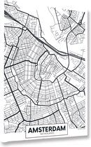 Akoestische panelen - Geluidsisolatie - Akoestische wandpanelen - Akoestisch schilderij AcousticBudget® paneel plattegrond van Amsterdam, Nederland design 72 - 60x40 - Wanddecorati