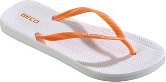 Beco Teenslippers Dames Eva/pvc Wit/oranje Maat 39