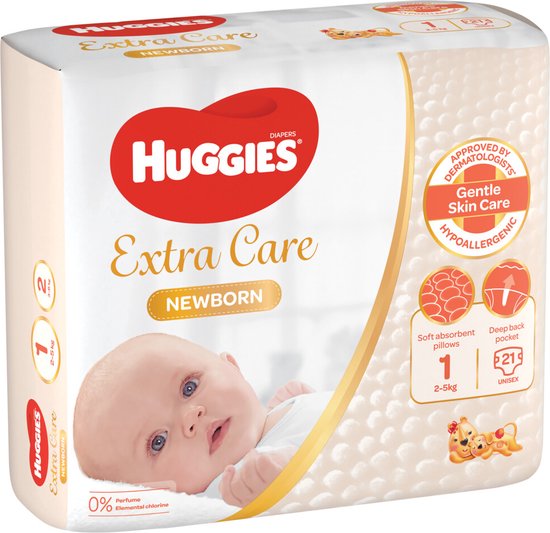 Huggies luiers - Maat 1 (2 tot 5 kg) - 84 stuks - Newborn -  Voordeelverpakking | bol.com