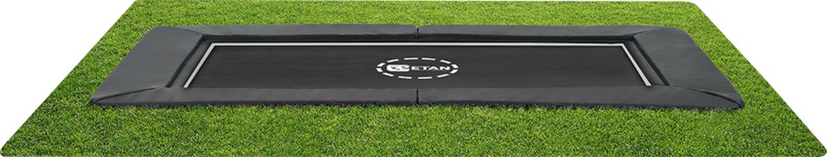 Etan PremiumFlat Trampoline - 281 x 201 cm / 0965ft - Grijs - Rechthoekig - Volledig Gelijkvloers - Inground Trampoline - Max. Gebruikersgewicht 50 kg